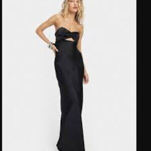 WeWoreWhat Black Satin-Finish Dress
